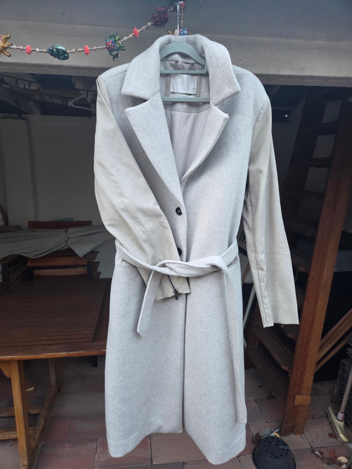 Yaya halflange jas met leren mouwen 42, Kleding | Dames, Maat 42/44 (L), Ophalen of Verzenden, Zo goed als nieuw, Yaya
