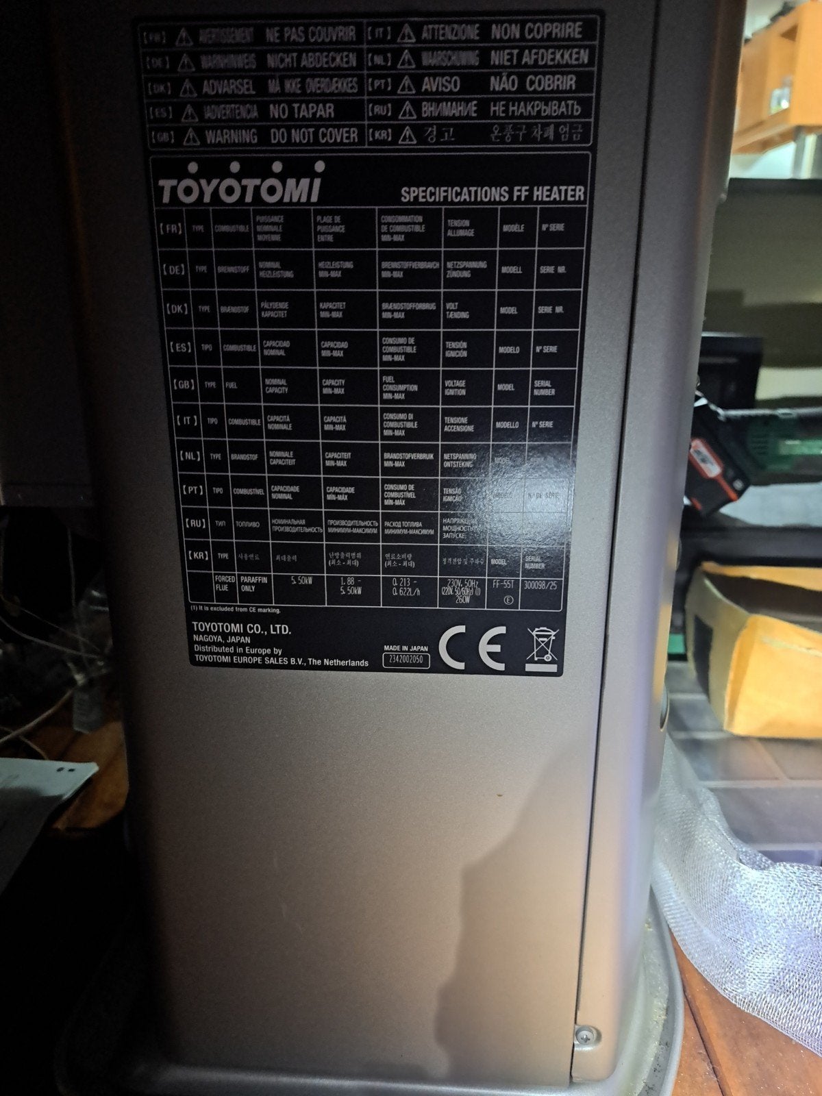 Toyotomi Laser Gevelkachel FF-55T - Zo goed als nieuw, Huis en Inrichting, Ophalen, Overige brandstoffen, Gevelkachel, Zo goed als nieuw