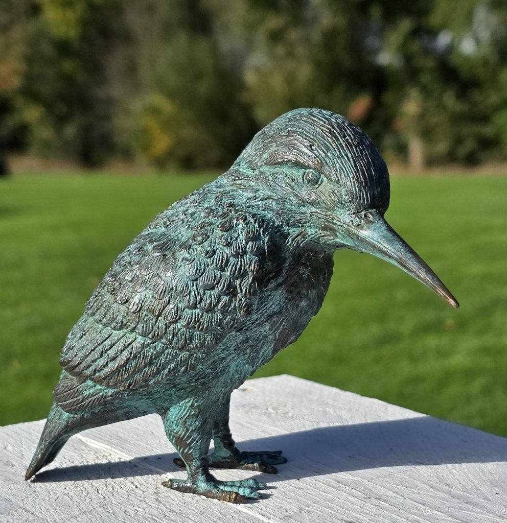 Bronzen IJSVOGEL / brons /BRONZEN TUINBEELD, Nieuw, Info@huisentuindecoratiemarie.nl, Huis en tuin decoratie marie, Dierenbeeld