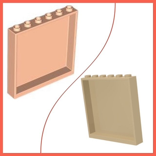 lego panelen 1x6x5 beige (6) of licht bruin (4), Ophalen of Verzenden, Nieuw, MOC (eigen creatie), Lego