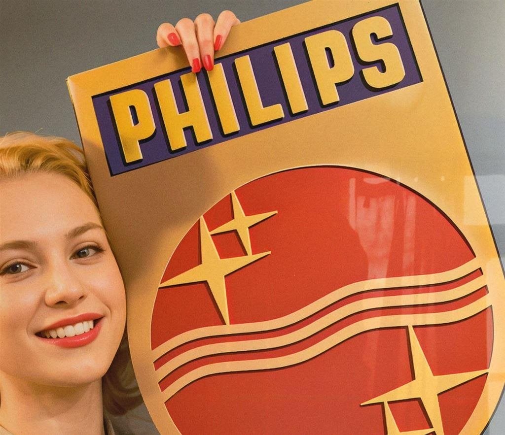 [Poster in Frame] Retro PHILIPS Radio Reclame, Verzamelen, Verzenden, Nieuw, Reclamebord