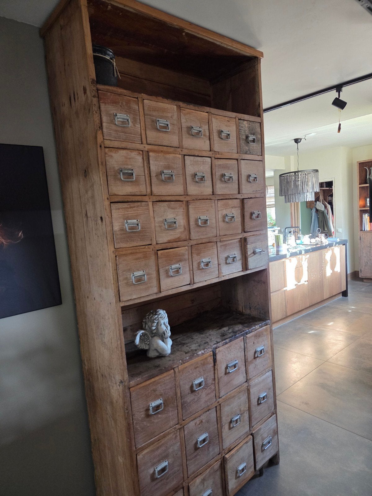 Vintage Apothekerskast / Ladenkast - 235x100 cm, Huis en Inrichting, Ophalen