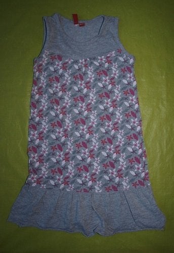 Grijze Jurk met Bloemprint Girls (116-122), Kinderen en Baby's, Kinderkleding | Maat 116, Gebruikt, Meisje, Ophalen of Verzenden