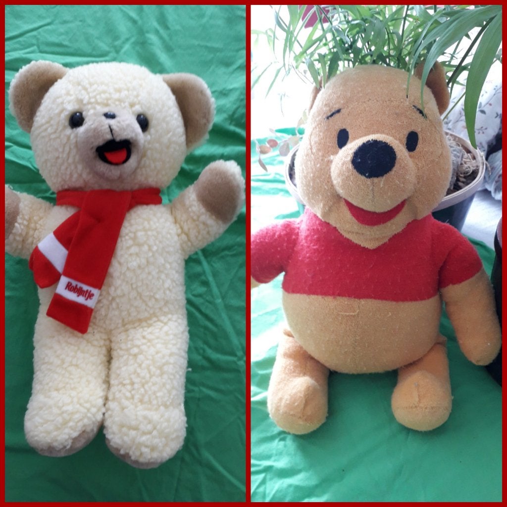 Grote knuffels Robijntje en Winnie, gewassen., Overige karakters, Beer, Ophalen of Verzenden, Zo goed als nieuw