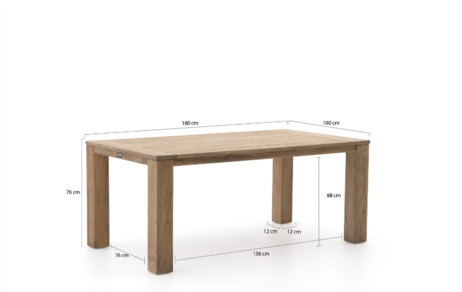 Robuuste Teakhouten Tuintafel - 180x100x76 cm, Tuin en Terras, Ophalen, Gebruikt, Rechthoekig, Teakhout