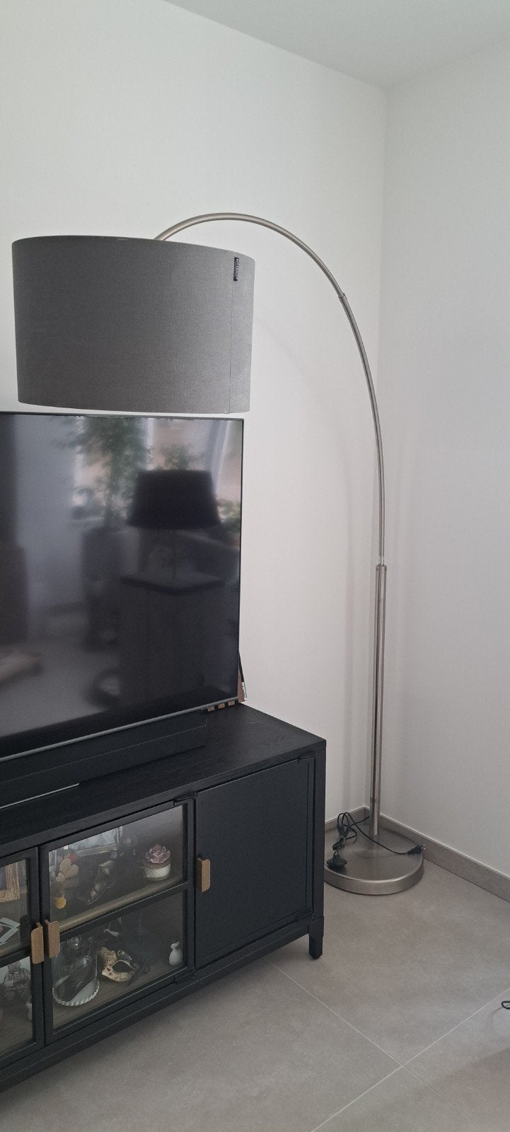 Booglamp met lampenkap., Huis en Inrichting, Lampen | Vloerlampen, Ophalen, Zo goed als nieuw, Metaal, 150 tot 200 cm