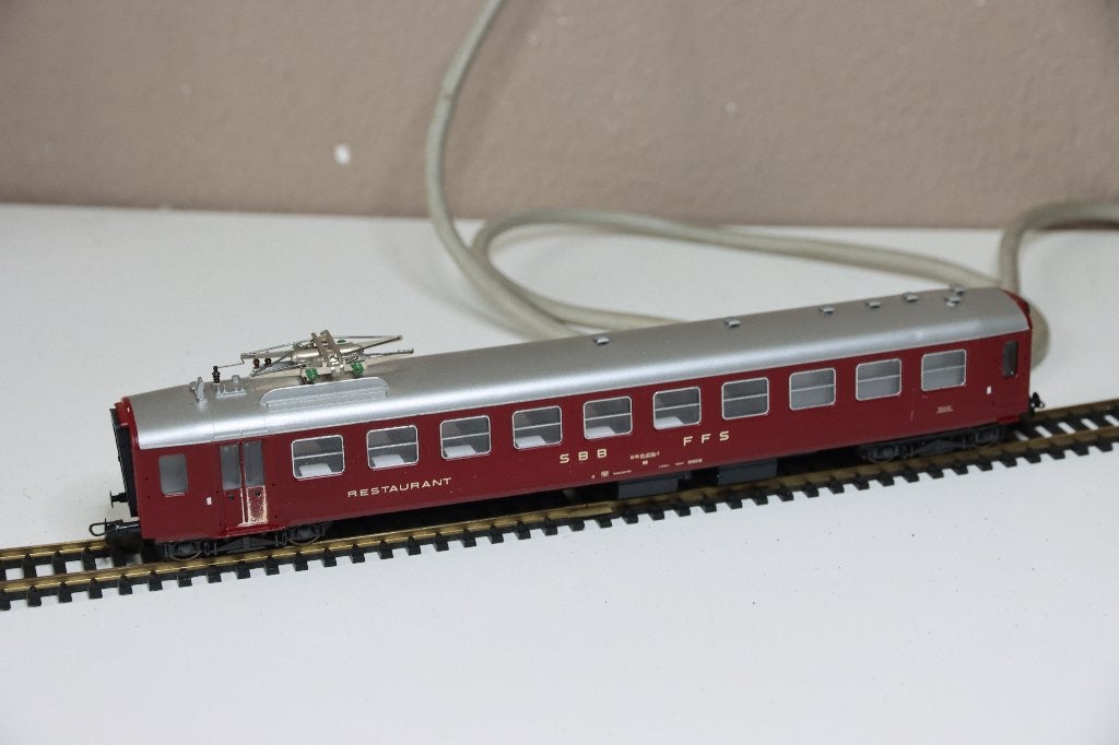 Liliput L387514 Lichtstalen restauratiewagon van de SBB, Gelijkstroom, Wagon, Ophalen of Verzenden, Zo goed als nieuw