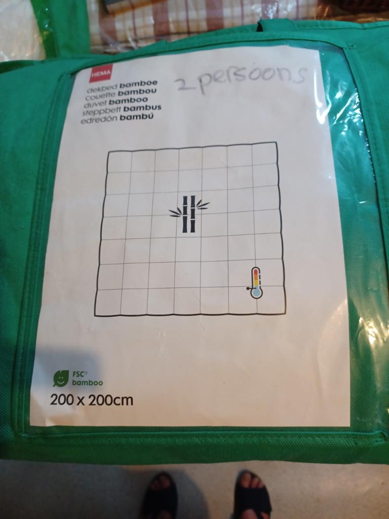 Frisse bamboe dekbed HEMA 200X200 CM, Verzenden, Wit, Tweepersoons, Deken of Dekbed