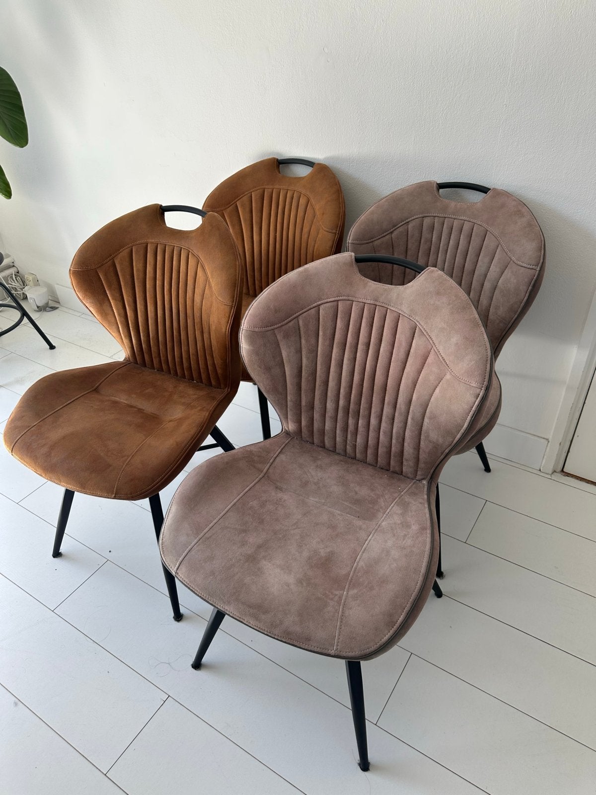 4 eetkamerstoelen, Huis en Inrichting, Stoelen, Ophalen, Bruin, Zo goed als nieuw, Vier