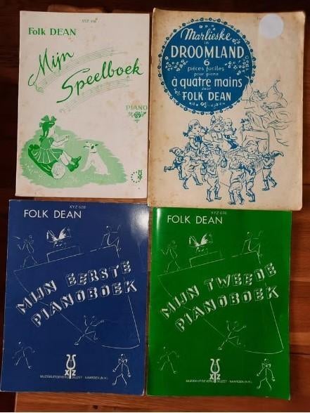 Folk Dean piano -Mijn eerste pianoboek+ tweede pianoboek + 2, Gebruikt, Klassiek, Les of Cursus, Ophalen of Verzenden