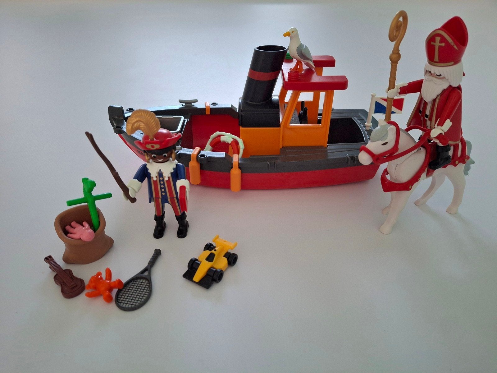 Playmobil 5206 Sinterklaas stoomboot met figuren en accessoi, Kinderen en Baby's, Complete set, Ophalen of Verzenden, Zo goed als nieuw