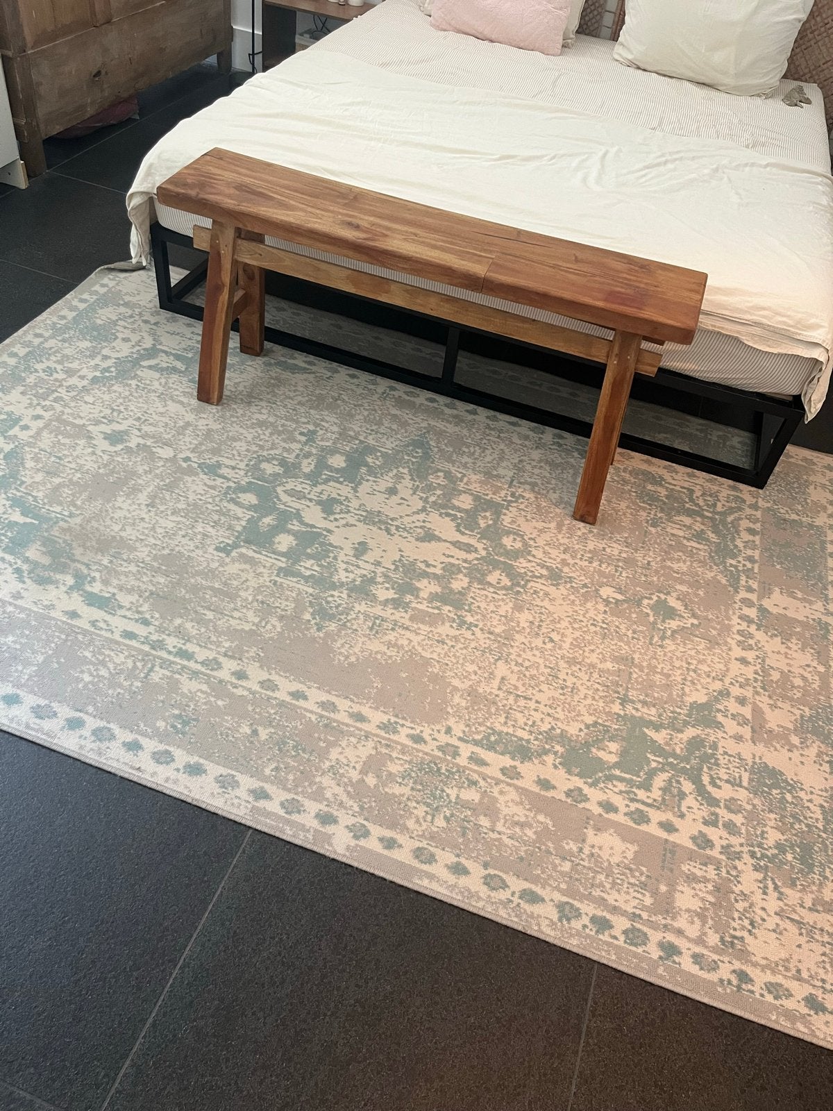Vloerkleed - Grijs/Blauw, Ophalen, 150 tot 200 cm, 200 cm of meer, Zo goed als nieuw