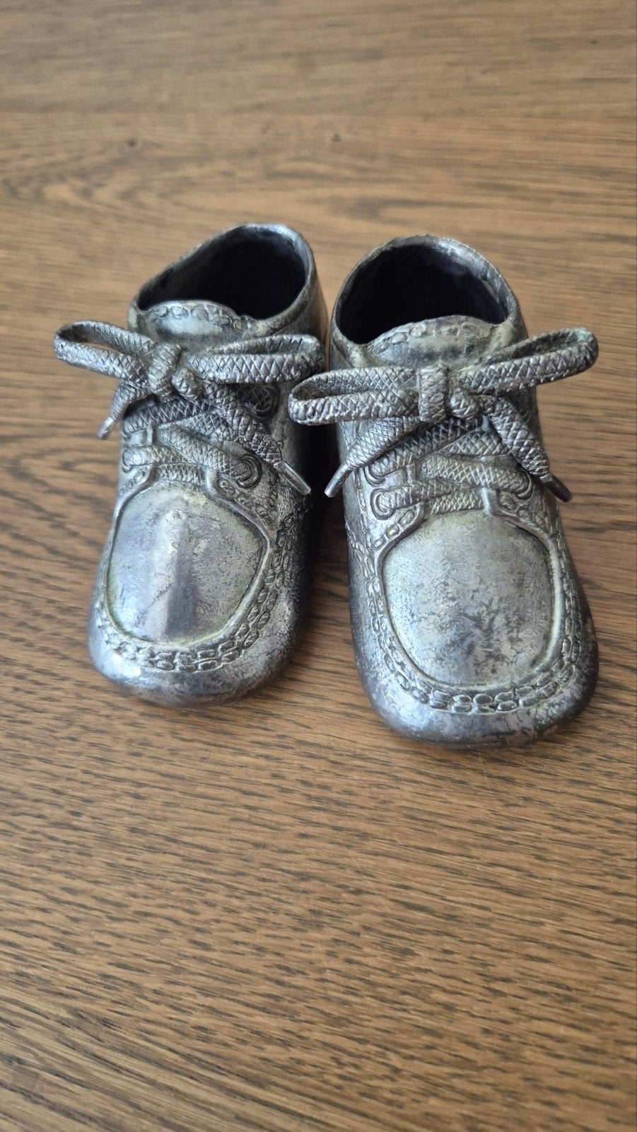 Vintage Tinnen Babyschoentjes - Decoratie pewter, Ophalen of Verzenden
