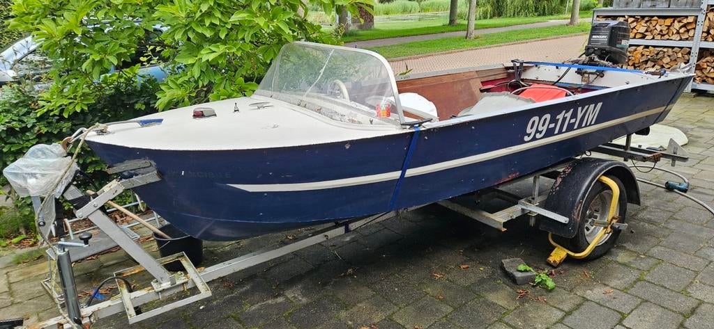 Aluminium toer/visboot, Watersport en Boten, Vis- en Consoleboten, Ophalen