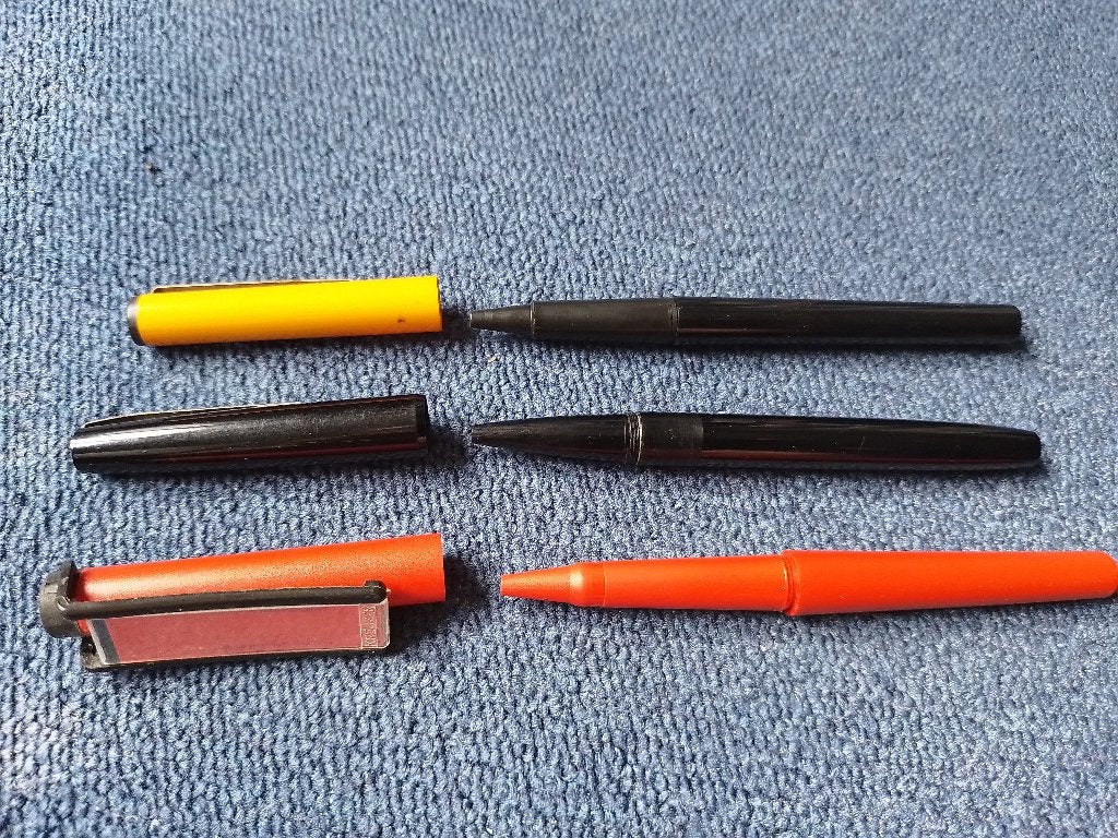 3 oude fineliners, Verzenden, Gebruikt