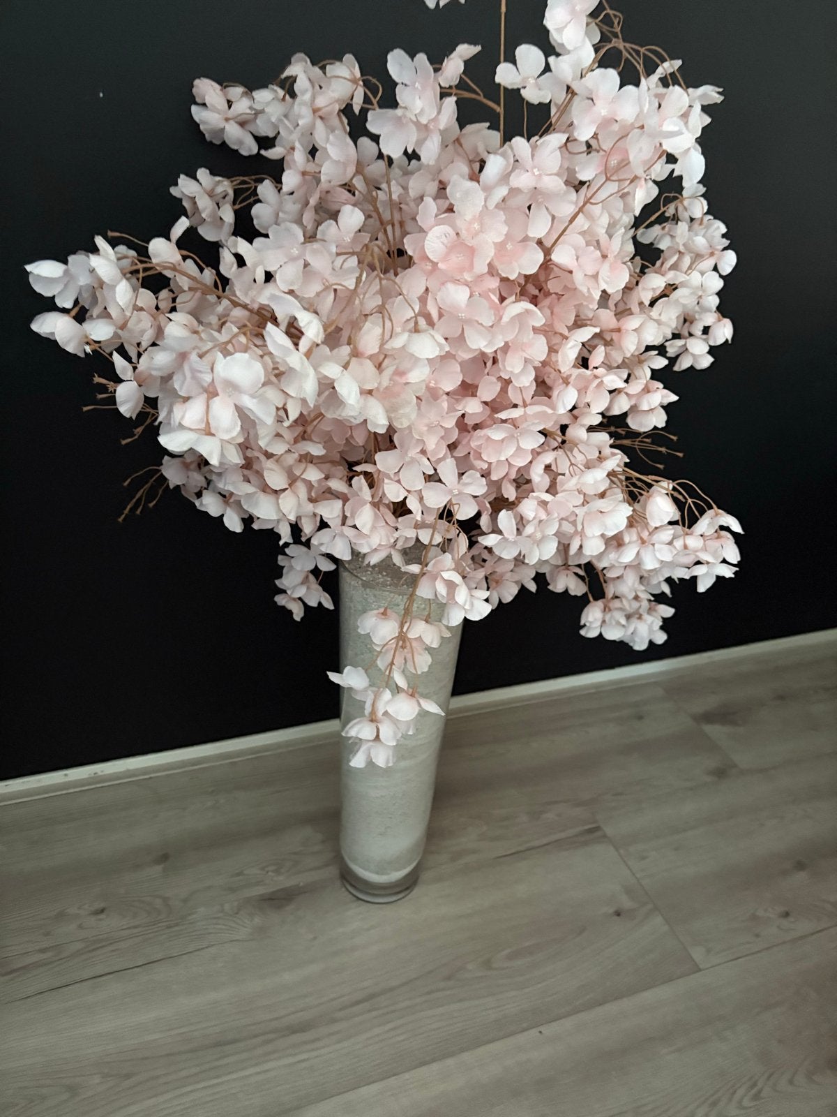 Handgemaakte bloesem in vaas, Binnen, Roze, Textiel, Ophalen of Verzenden