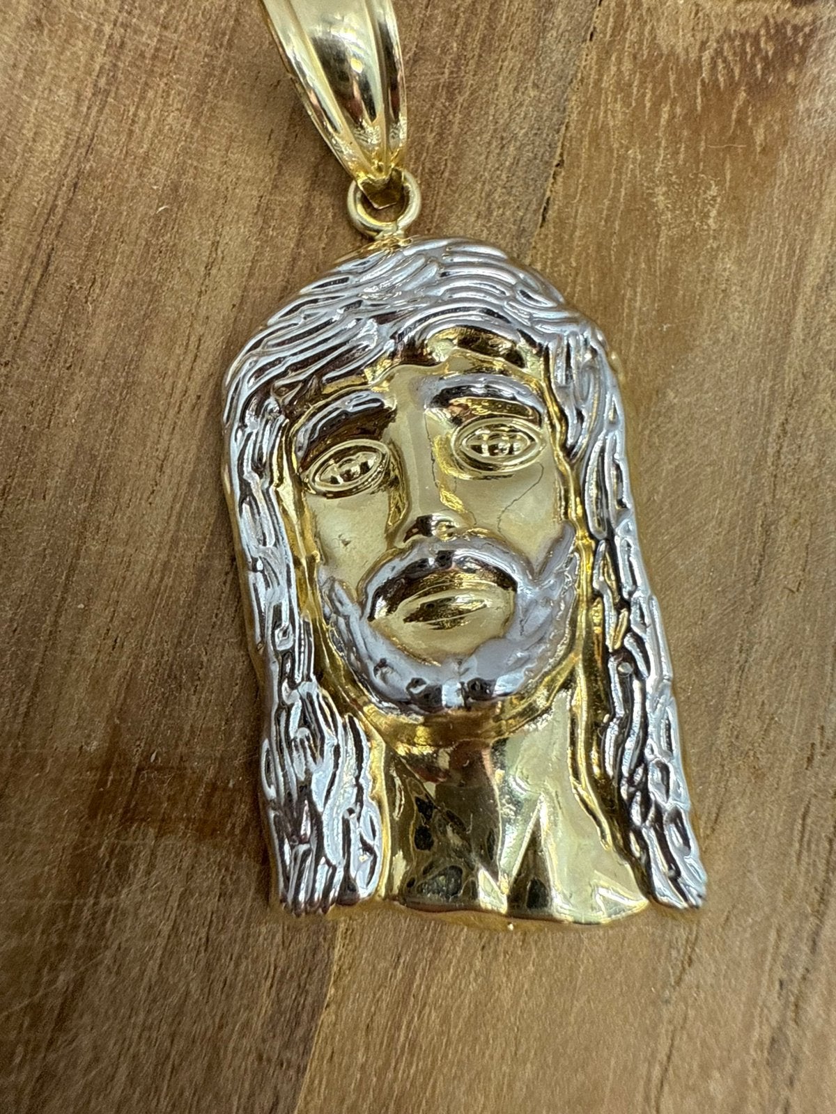 Prachtige 14 karaats gouden jezus hoofd hanger, Ophalen of Verzenden, Nieuw, Goud