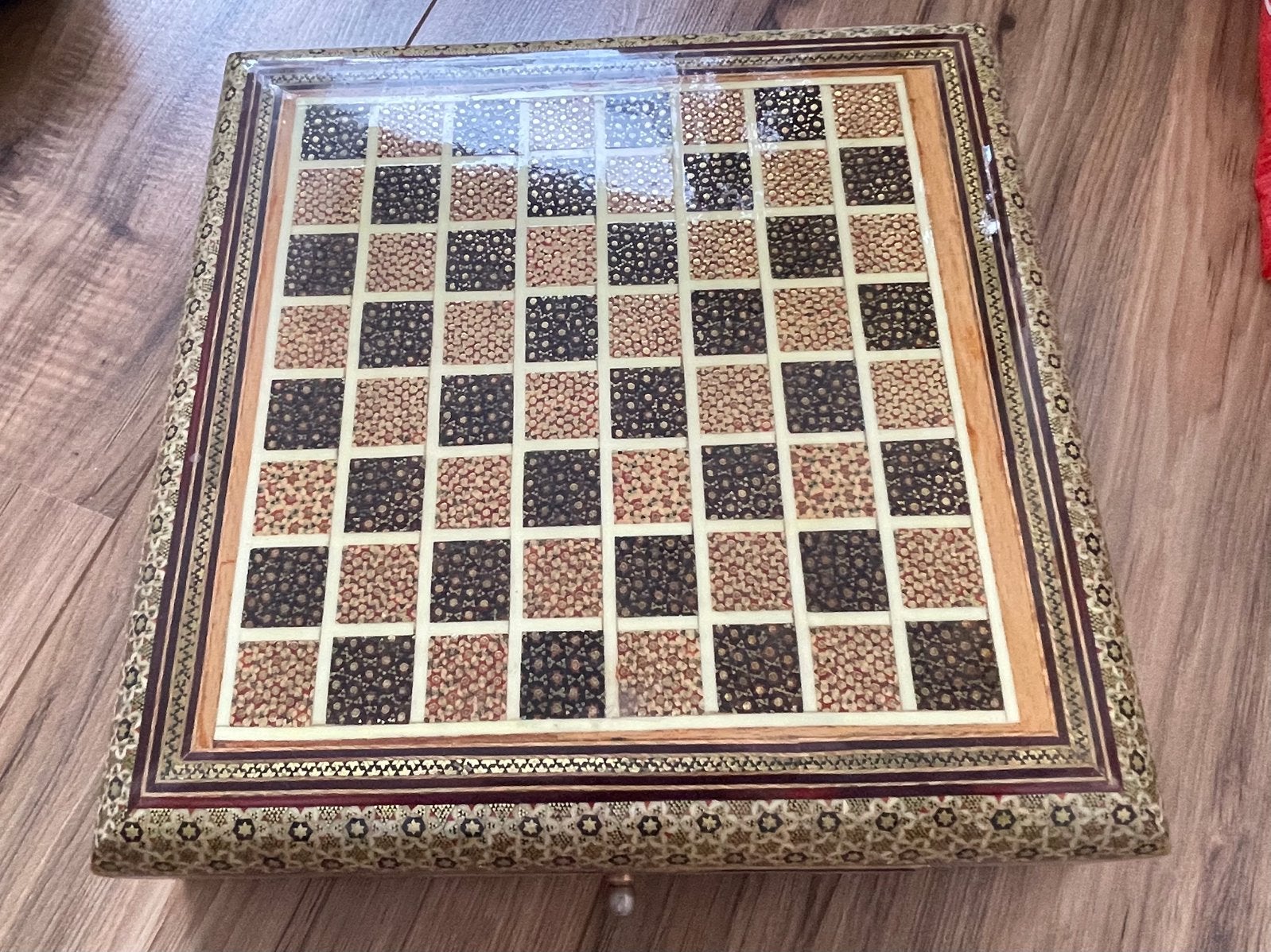 Handgemaakt Perzische schaakbord (Khatamkari), Ophalen of Verzenden
