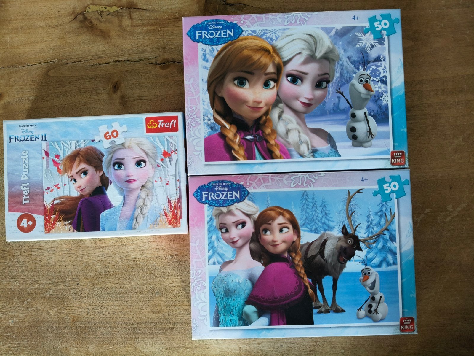 Frozen puzzelset, 2x 50 en 1x 60stukjes, Ophalen of Verzenden, 10 tot 50 stukjes