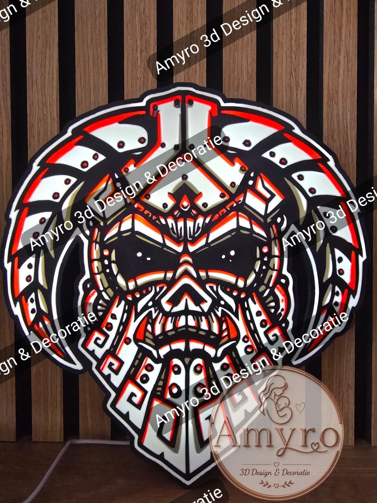 Defqon.1 Berserker LED Lamp - Uniek Design, Met schakelaar, Overige merken, Kunststof, Meerkleurig