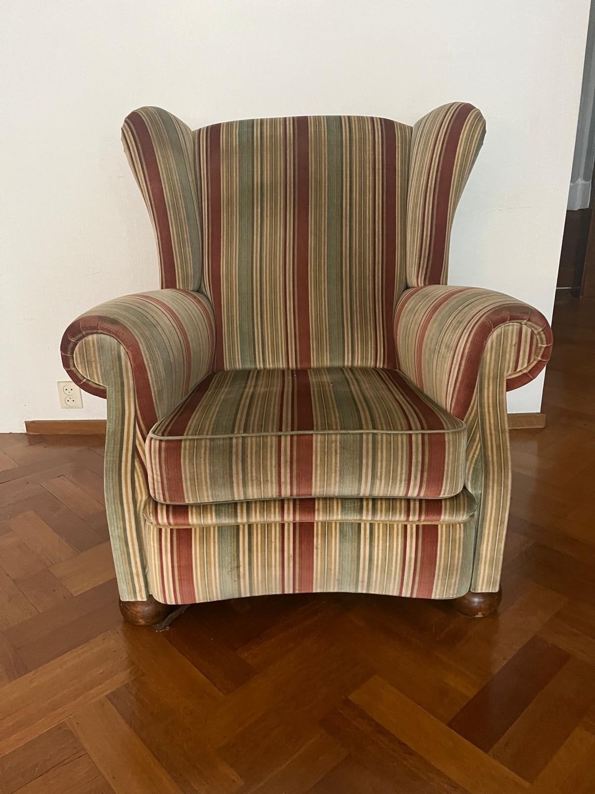 Gratis - Comfortabele gestreepte fauteuil, Ophalen, Gebruikt, Stof, 75 tot 100 cm