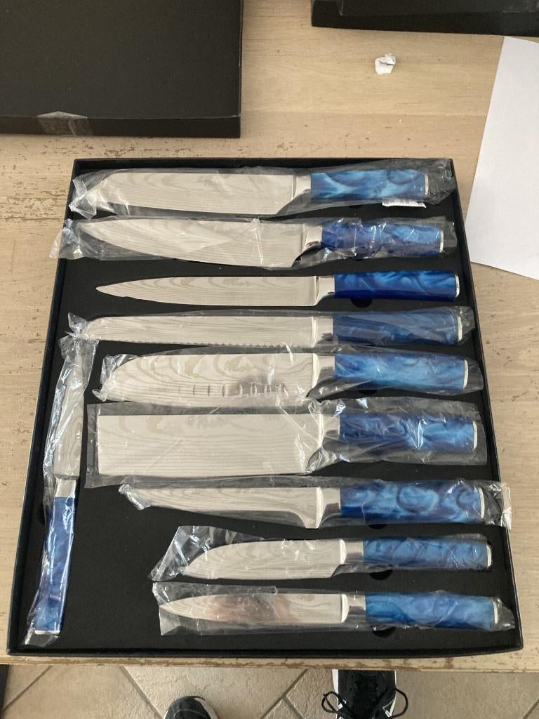 koksmessen set te koop 10Delig €45 per set, Nieuw, Ophalen of Verzenden, Metaal, Overige merken