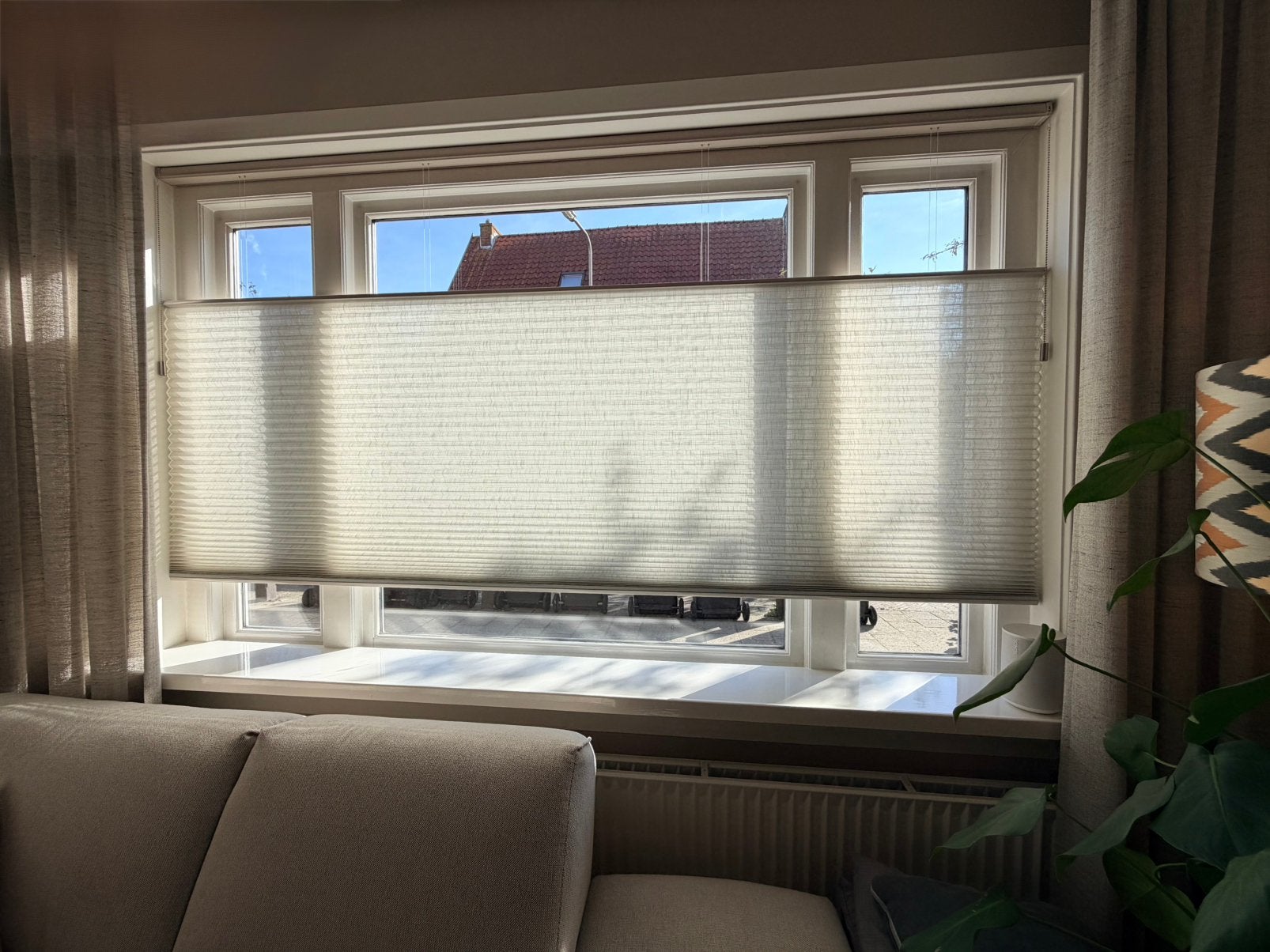 Elektrisch Fenstr Dubbel Plissé top down/bottom up 260x152,5, Ophalen, Zo goed als nieuw, 260 cm, 152 cm