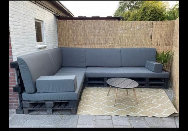 Grote palletbank, Tuin en Terras, Tuinsets en Loungesets, Ophalen, 4 zitplaatsen, Gebruikt, Loungeset