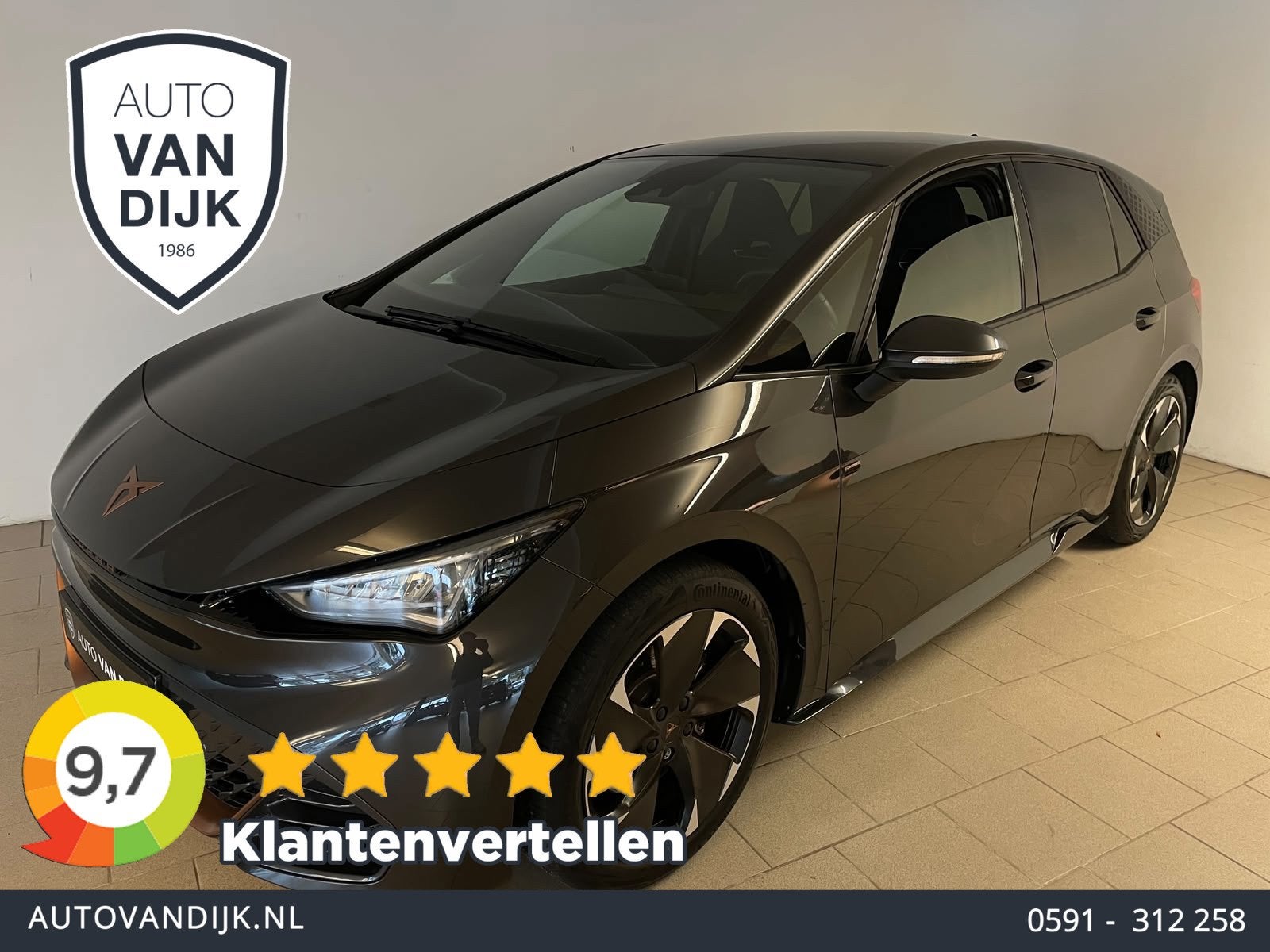 Cupra Born Adrenaline One 62 kWh AUTOMAAT AIRCO NAVI CRUISE, Auto's, Automaat, Achterwielaandrijving, Gebruikt, Zwart