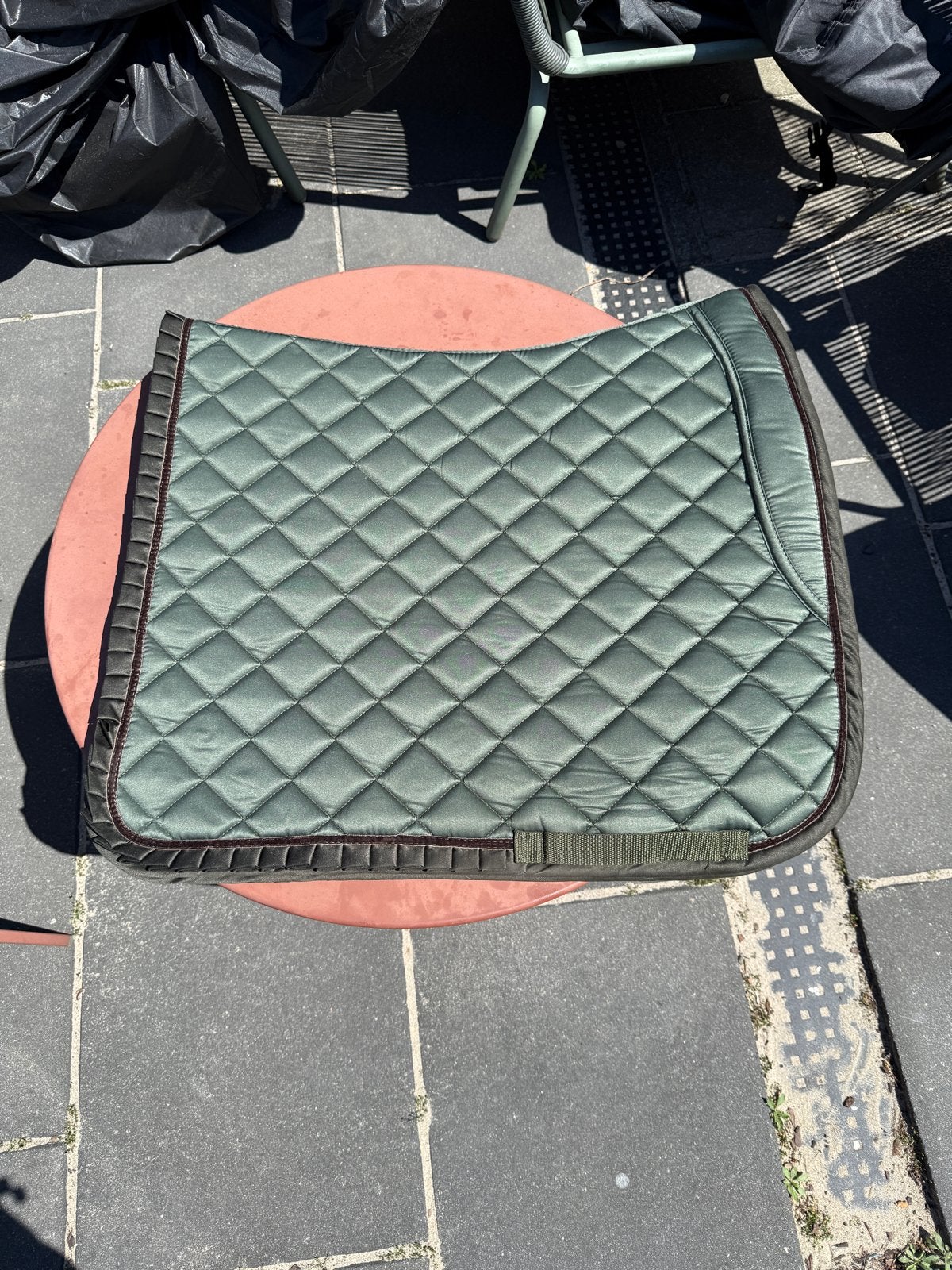 PS of Sweden diamond ruffle hunter green full dressuur, Dieren en Toebehoren, Paarden en Pony's | Dekens en Dekjes, Gebruikt, Dressuurdekje