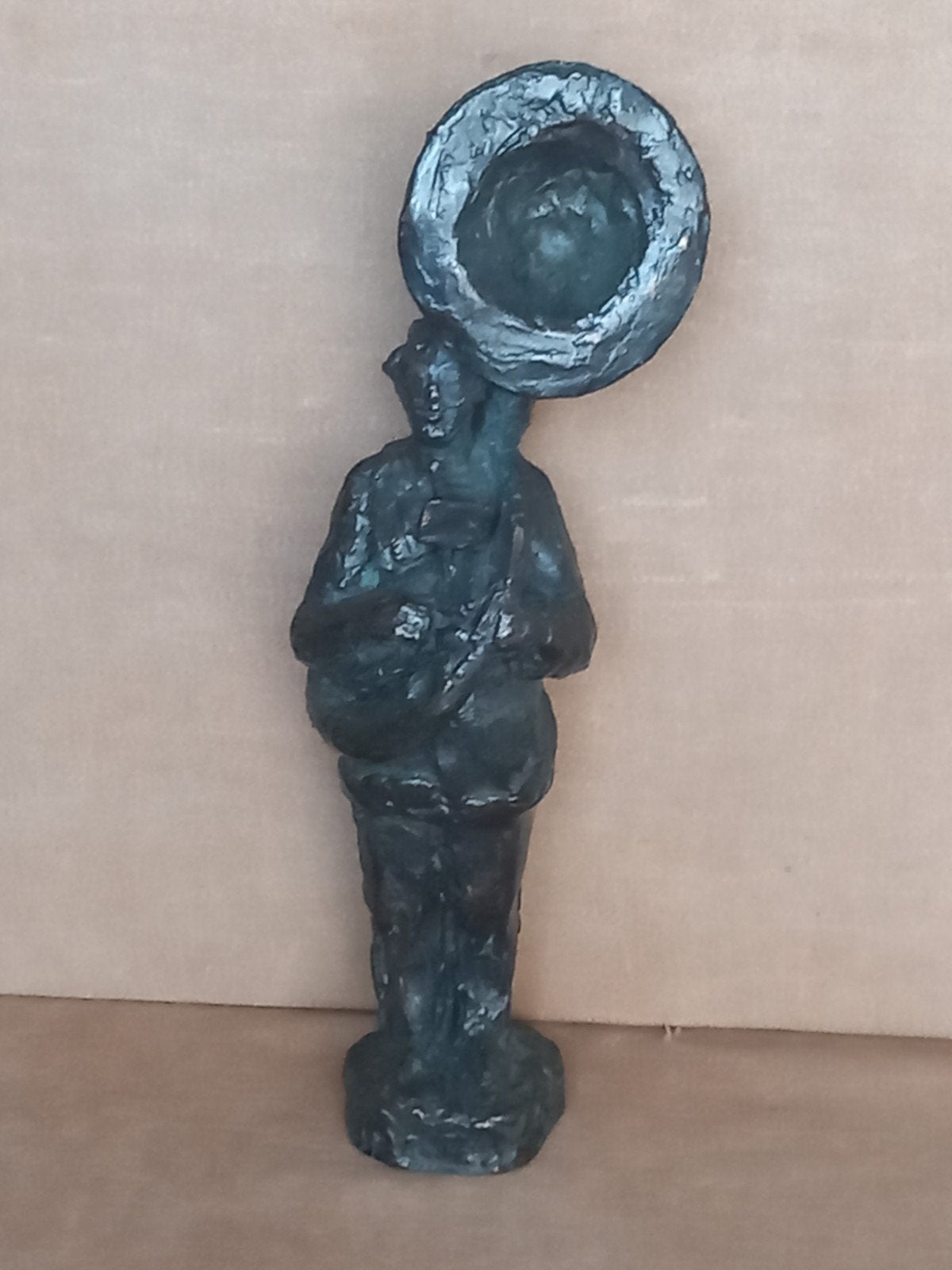 Bronzen beeld van een muzikant met een tuba, Antiek en Kunst, Kunst | Beelden en Houtsnijwerken, Ophalen of Verzenden