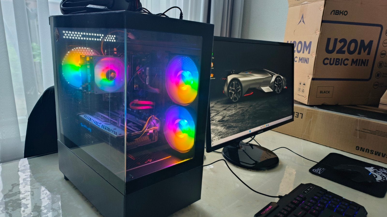 Super Game Pc i7 7700, 16gb, rx580 8gb, SSD, 24'' Monitor!, Computers en Software, Desktop Pc's, Met monitor, B, Virtual Reality
