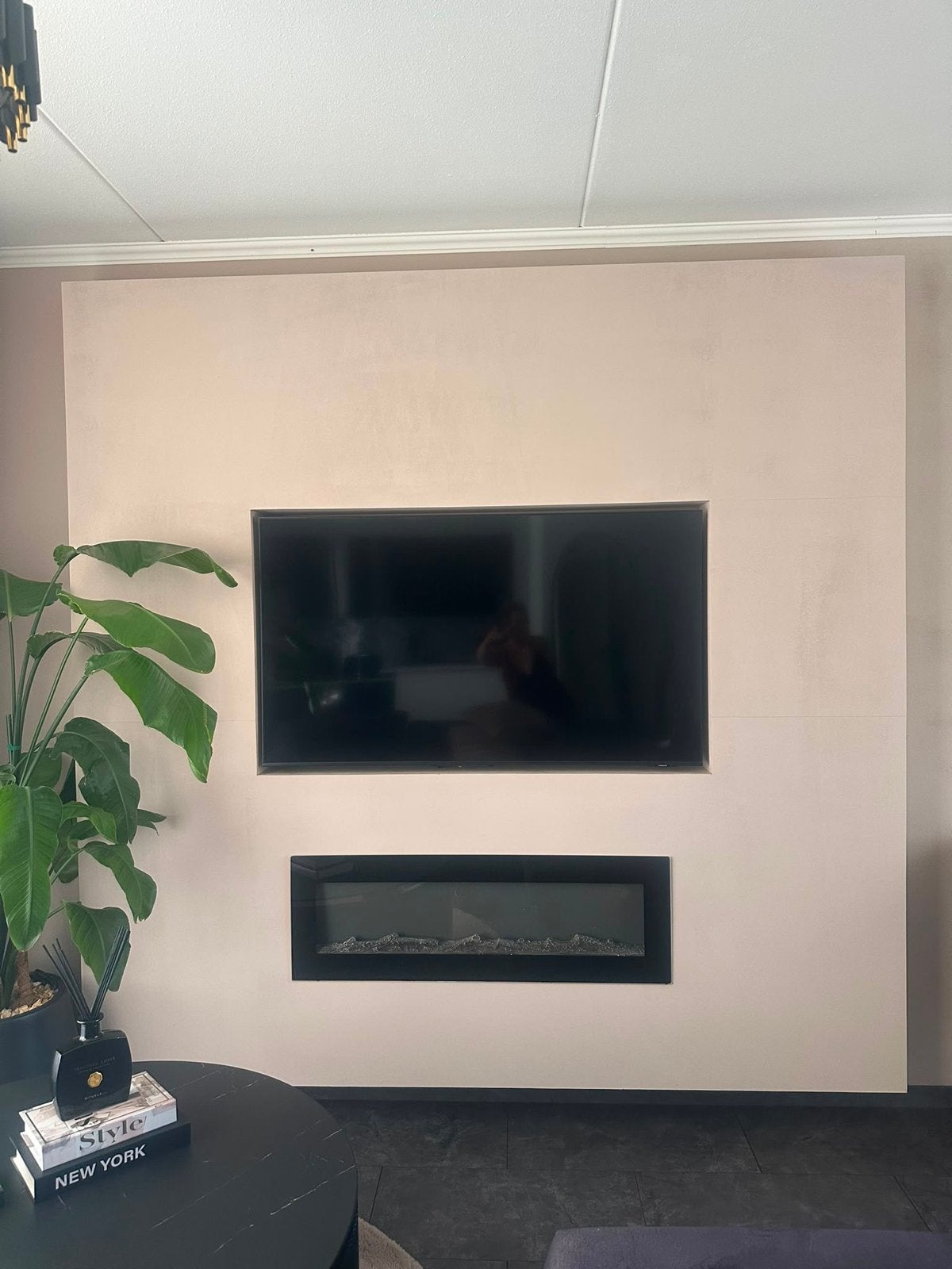Moderne elektrische inbouwhaard met sfeerlicht, Ophalen, Gebruikt, Inbouwhaard, Elektrische haard