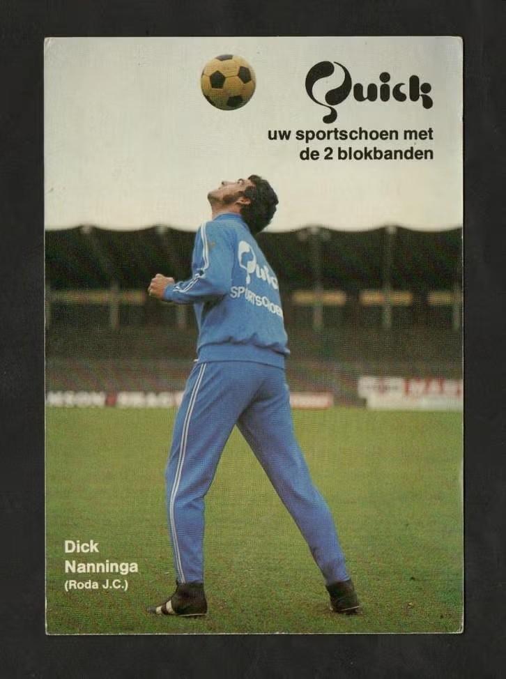 Voetbalkaart Dick Nanninga Roda JC Quick Voetbalschoenen., Verzamelen, Ophalen of Verzenden, Zo goed als nieuw