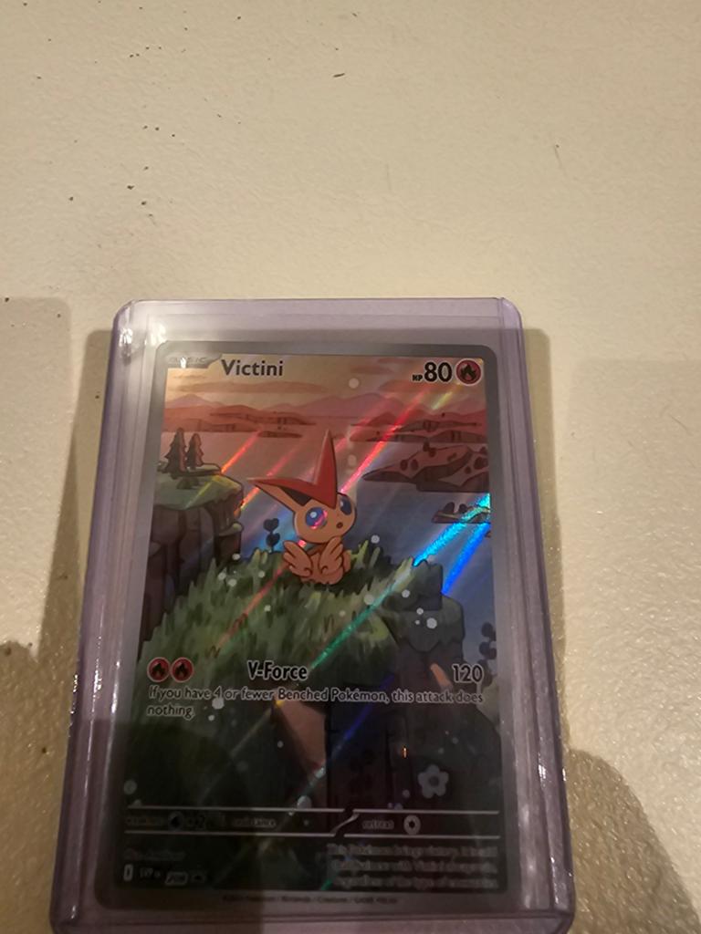 Victini promo, Ophalen of Verzenden, Zo goed als nieuw, Losse kaart, Foil
