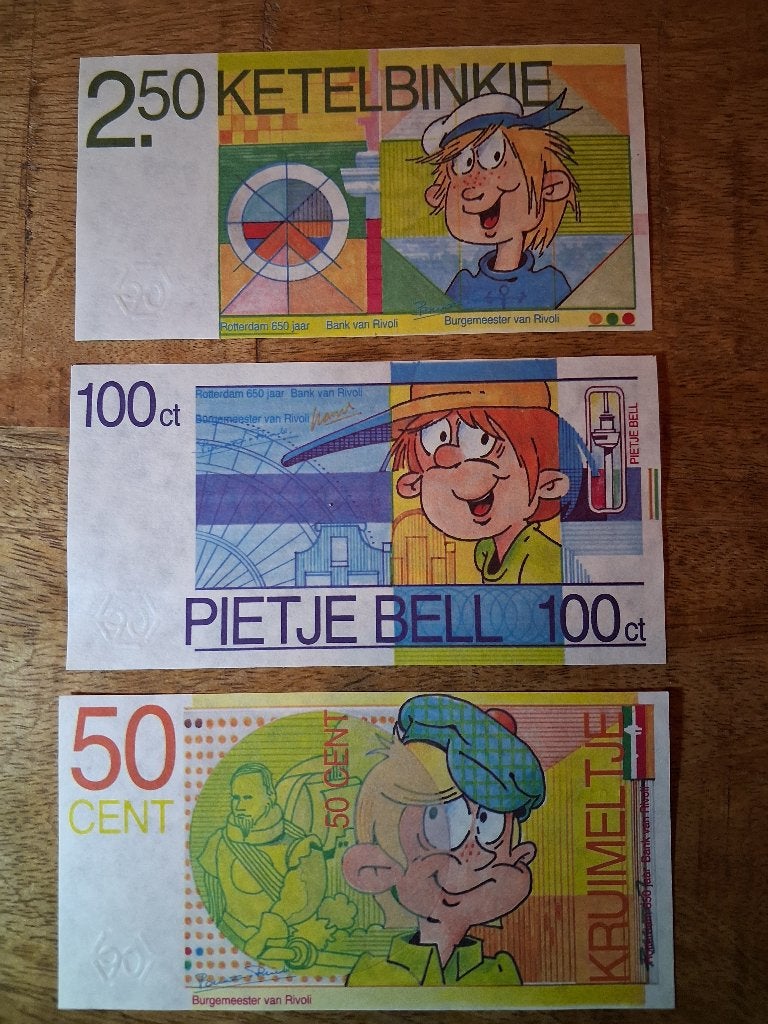 3 x Rivoli biljetten, UNC, Postzegels en Munten, Ophalen of Verzenden, 10 gulden, Setje