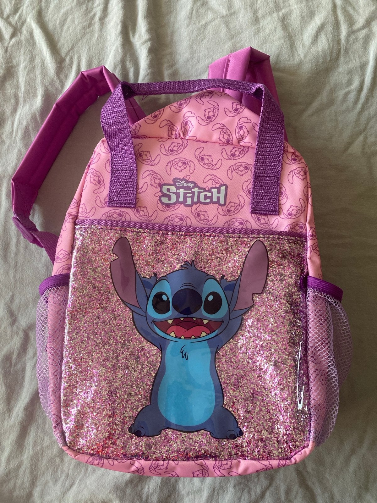 Nieuwe Disney Stitch Rugtas - Roze met Glitter, Rugtas, Nieuw, Ophalen of Verzenden, Roze