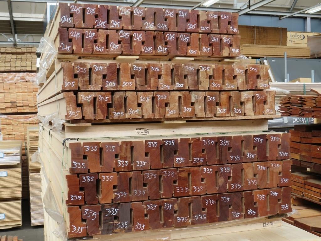 Meranti kozijnhout ABC profiel, altijd Scherp geprijsd!, Doe-het-zelf en Verbouw, Deurkozijn, Nieuw, Hout, Ophalen