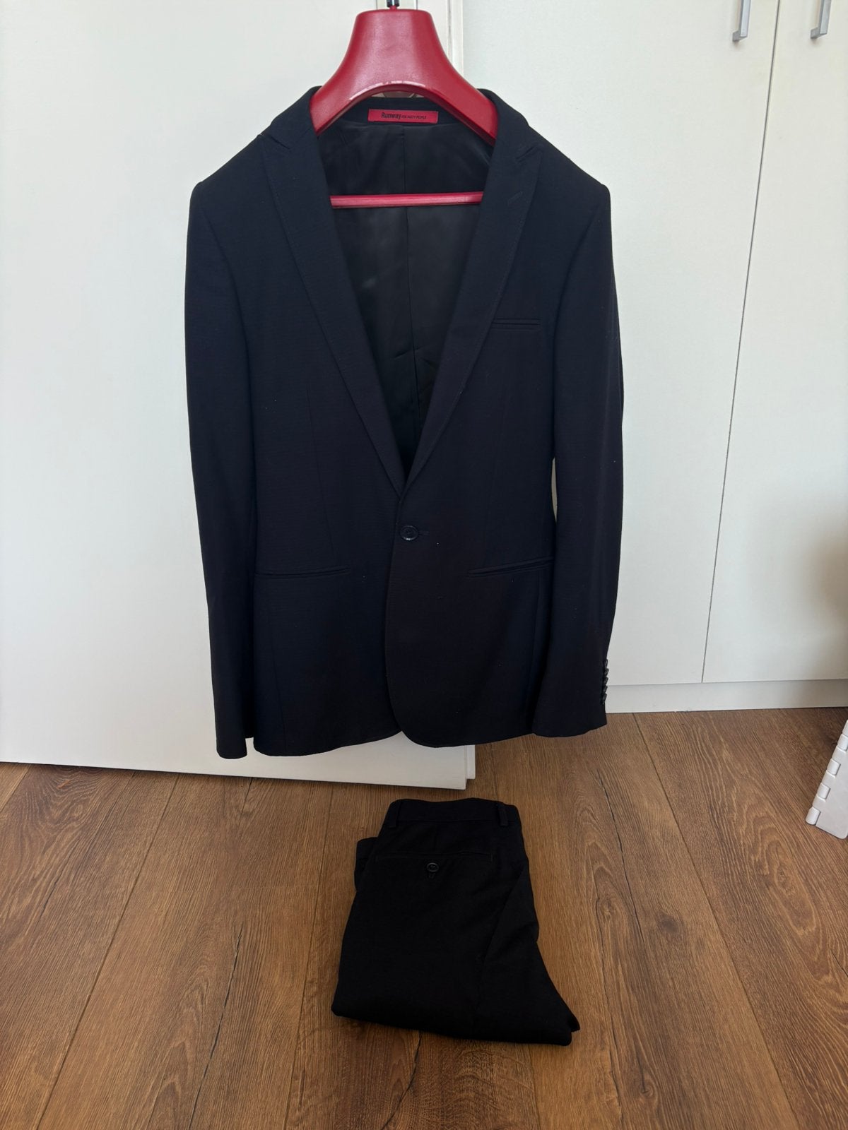 Suits supply donkerblauw Pak Mannen, Kleding | Heren, Ophalen, Zo goed als nieuw, Blauw