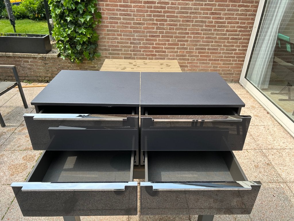 Nachtkastjes antraciet in goede staat, Ophalen, Minder dan 45 cm, Zo goed als nieuw, Minder dan 55 cm