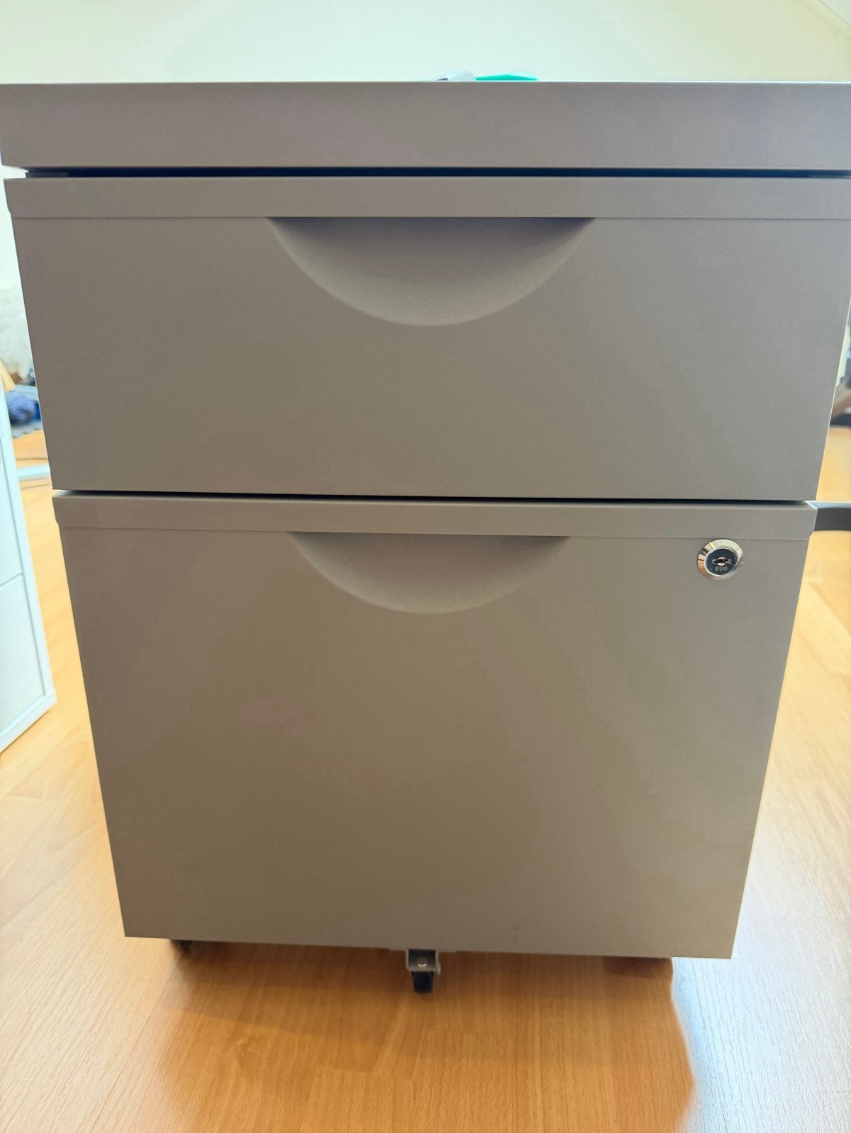 Grijze/zilver ladeblok met 2 laden op wieltjes, Ophalen, Minder dan 50 cm, 1 of 2 laden, Minder dan 100 cm