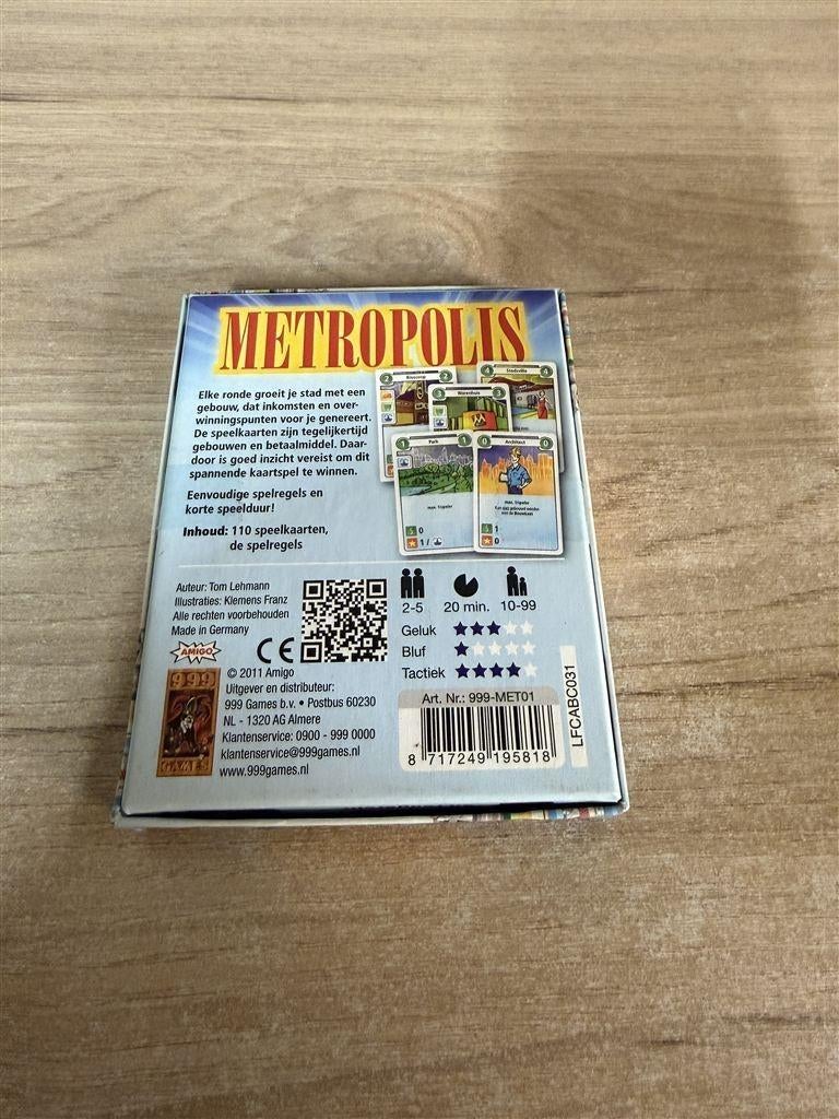 metropolis - 999 games - s6512, Hobby en Vrije tijd, Gezelschapsspellen | Bordspellen, Verzenden, Zo goed als nieuw