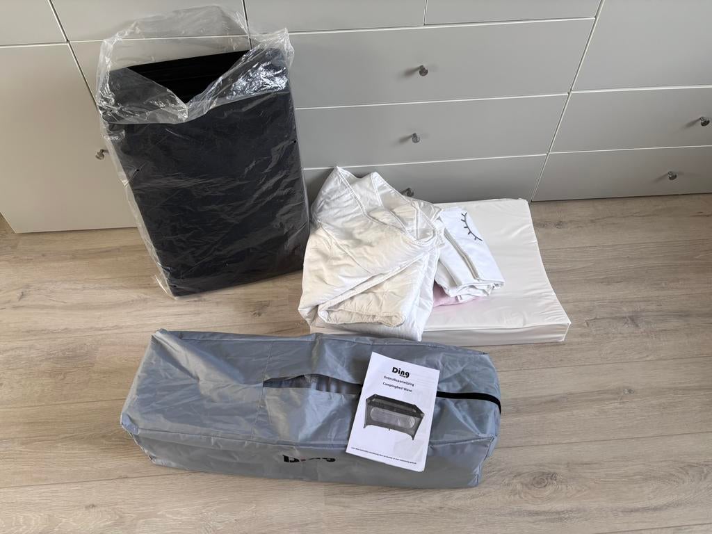 Ding Campingbed Wave inclusief toebehoren, Ophalen, 70 tot 85 cm, Zo goed als nieuw, Minder dan 140 cm