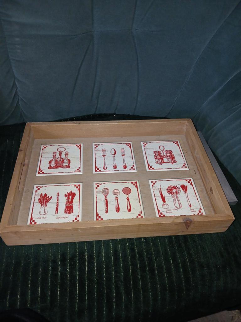 Dienblad, Ophalen, Rond, Hout