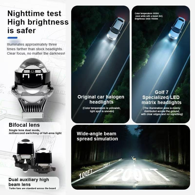 Full Bi-LED koplampen geschikt voor Golf 7 | 12-17 | Black |, Auto diversen, Ophalen of Verzenden