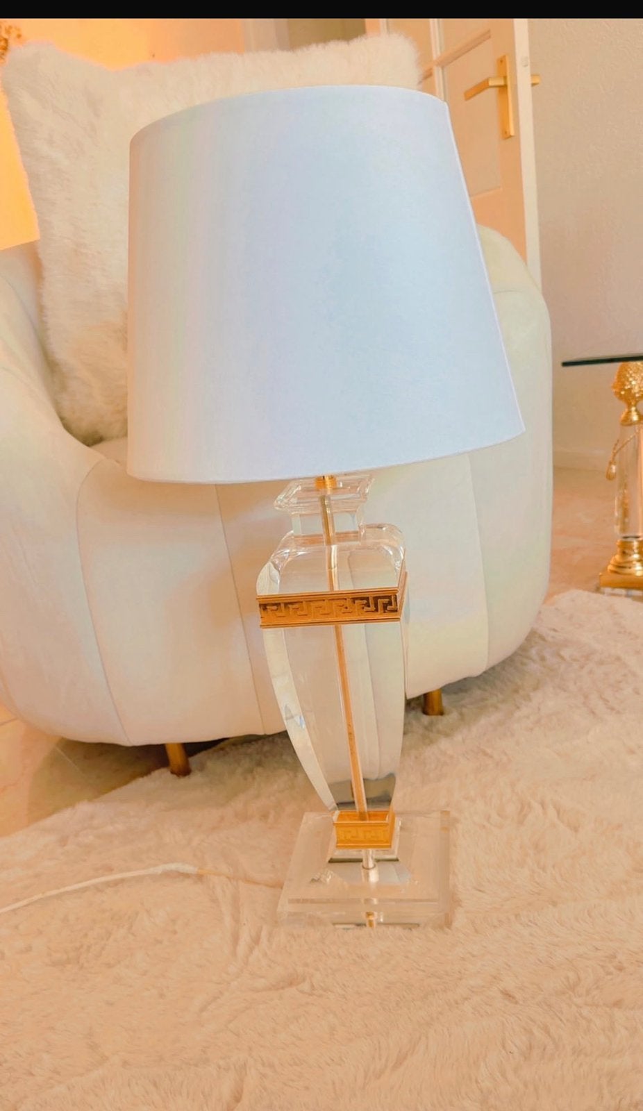 Originele Versace Plexiglas Lamp - Zwaar en Luxe, Huis en Inrichting, Overige materialen, Overige merken, Met kap, Schemerlamp