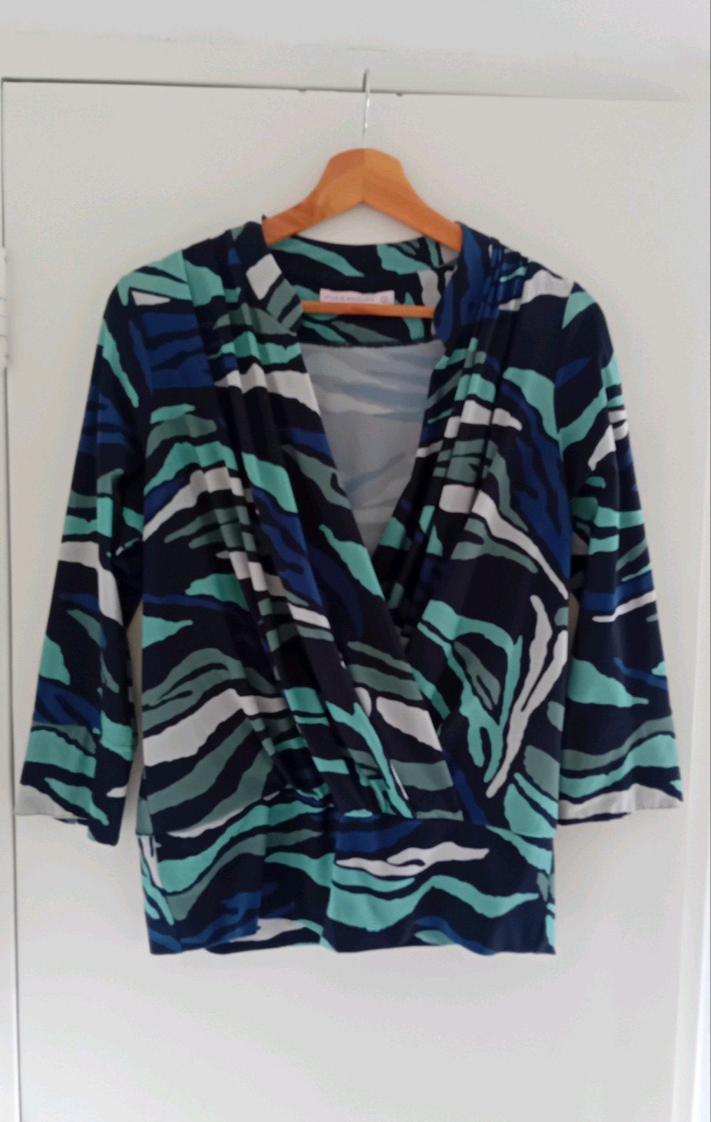 Studio Anneloes travel blouse top print blauw groen M, Maat 38/40 (M), Studio Anneloes, Blauw, Ophalen of Verzenden