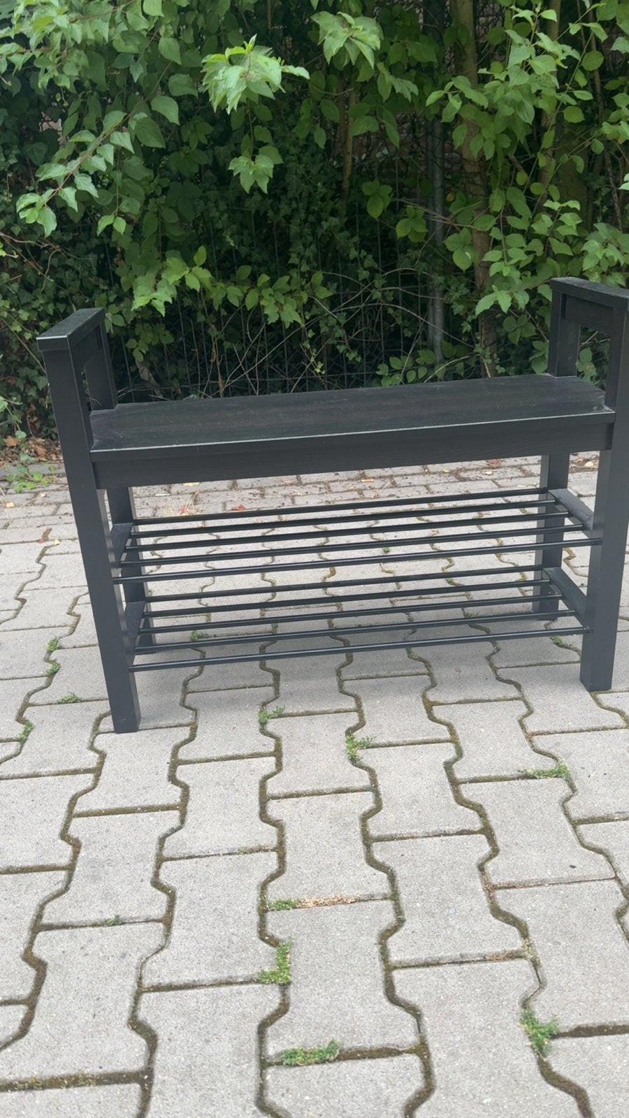 Schoenenrek met zitbankje - Zwart, Ophalen, Gebruikt
