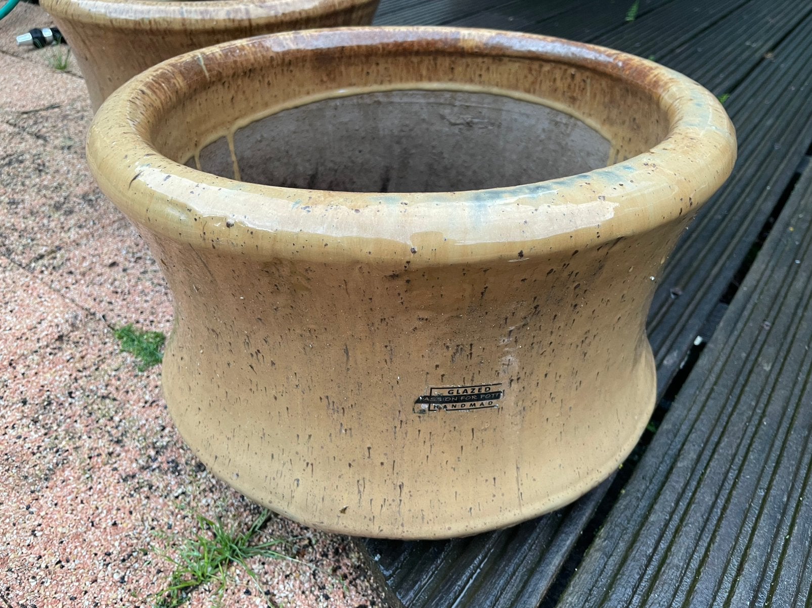 Geglazuurde bloempotten (2 stuks), Tuin en Terras, Bloembakken en Plantenbakken, Ophalen, Overige materialen, Gebruikt, Balkon