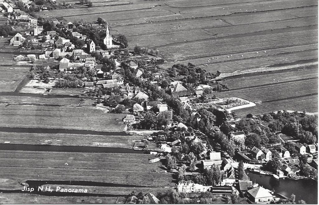 Jisp (N.H.) Panorama, KLM Foto, 1966, Ophalen of Verzenden, 1960 tot 1980, Ongelopen, Noord-Holland